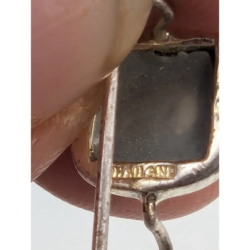 Vintage Sterling Silver Abalone Square Shaped Earring & Pendant Set